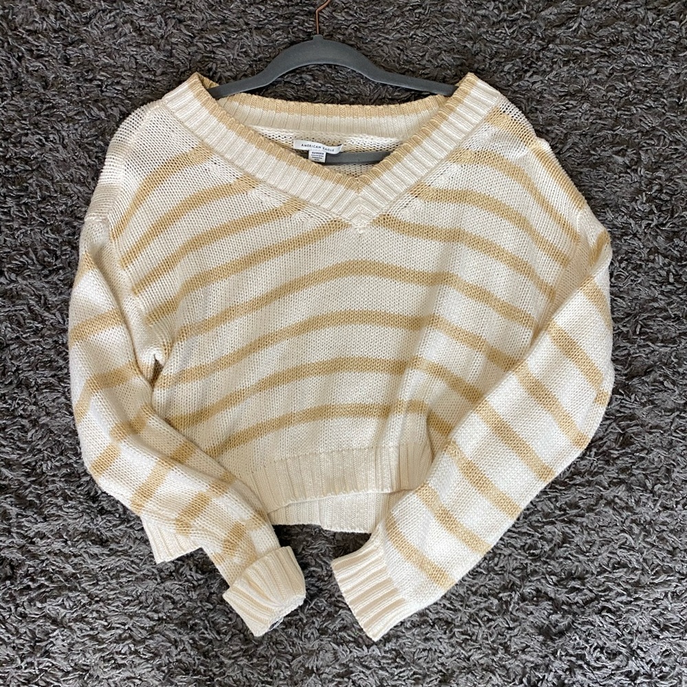 Cropped striped sweater